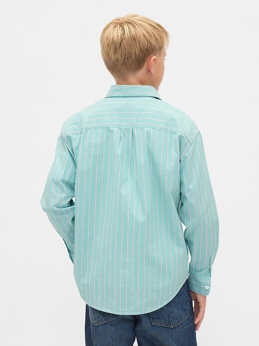Camisa relajada de popelina de algodón orgánico para niños Camisa relajada de popelina de algodón orgánico para niños