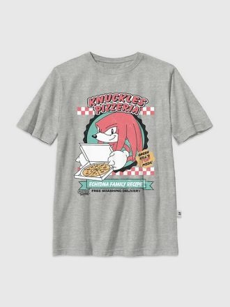 Camiseta gráfica infantil de Sonic The Hedgehog y Knuckles Pizza Camiseta gráfica infantil de Sonic The Hedgehog y Knuckles Pizza