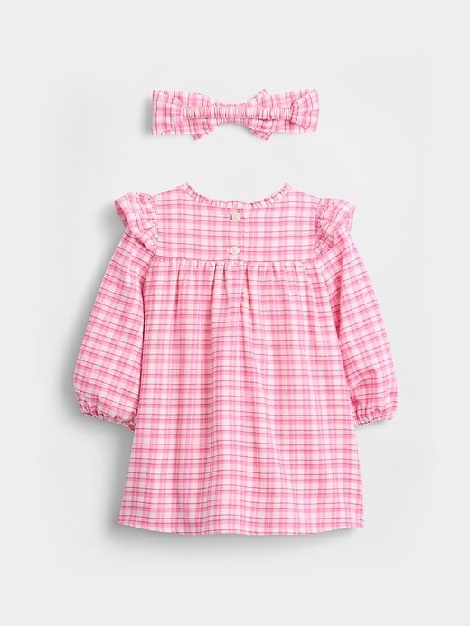 Conjunto de vestido de cuadros vichy para bebé Conjunto de vestido de cuadros vichy para bebé