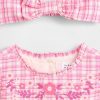 Conjunto de vestido de cuadros vichy para bebé Conjunto de vestido de cuadros vichy para bebé