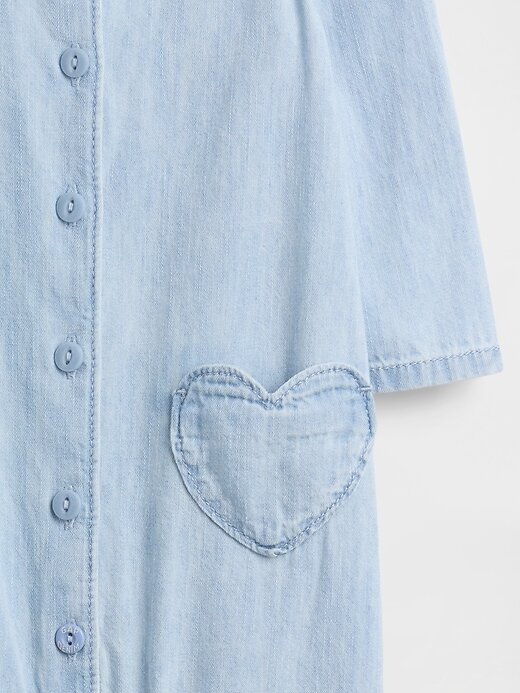 Mono de mezclilla para bebé con bolsillo en forma de corazón Mono de mezclilla para bebé con bolsillo en forma de corazón