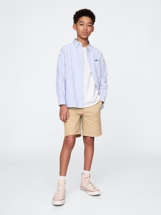Pantalones cortos caqui holgados de 7″ para niños Pantalones cortos caqui holgados de 7″ para niños