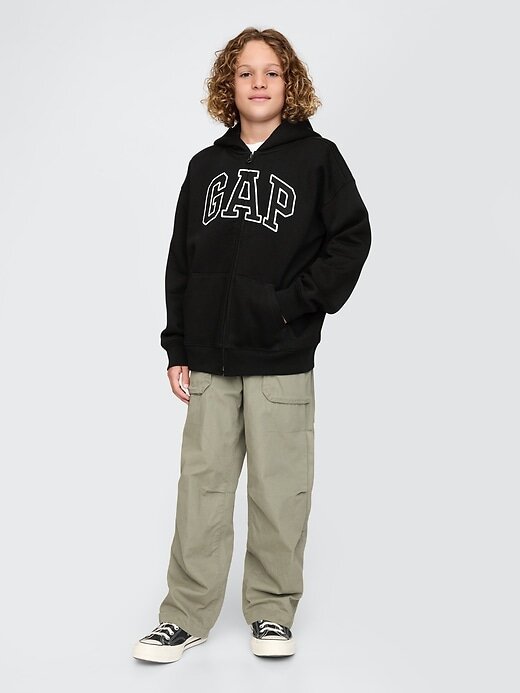 Sudadera con capucha y cremallera con logotipo suave vintage para niños Sudadera con capucha y cremallera con logotipo suave vintage para niños
